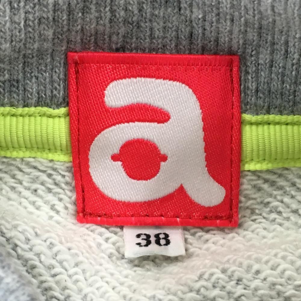 アルチビオ ジャケット 杢グレー×蛍光グリーン系 ボタン ハイネック 胸