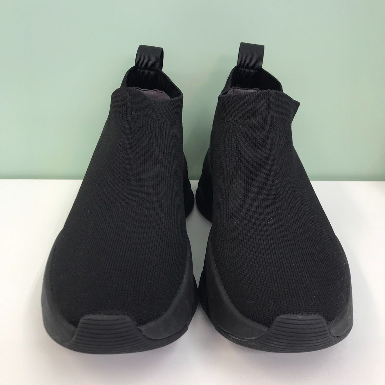 diana プラス ダイアナ ニットソックススニーカー 撥水 軽量 22.5cm 黒 