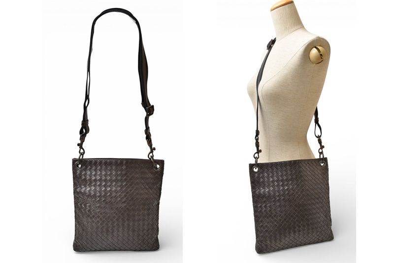 ボッテガヴェネタ ショルダーバッグ/メッセンジャーバッグ BOTTEGA VENETA クロスボディ イントレチャートVN ダークブラウン 172726【中古】 BOTTEGA VENETA】ボッテガヴェネタ『イントレチャート ウェビング