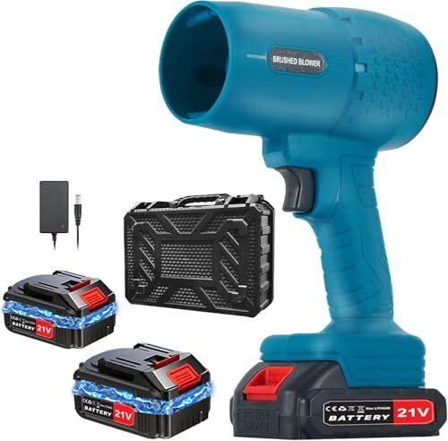 ブロアー 洗車 充電式 超強力ブロワー 21 V 2000 mAh大容量バッテリー 搭載 充電式エンジンブロワー 15000 rpm 電動エアダスター 庭掃除 除雪 キーボード パソコン バーベキュー 日本語説明書付き ブルー m
