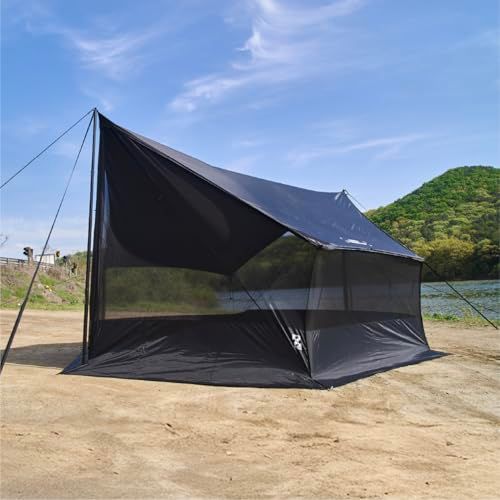 CAMVIL ZIP-TARP 六角形 防水タープ [ブラックゴムコーティング] 5.1