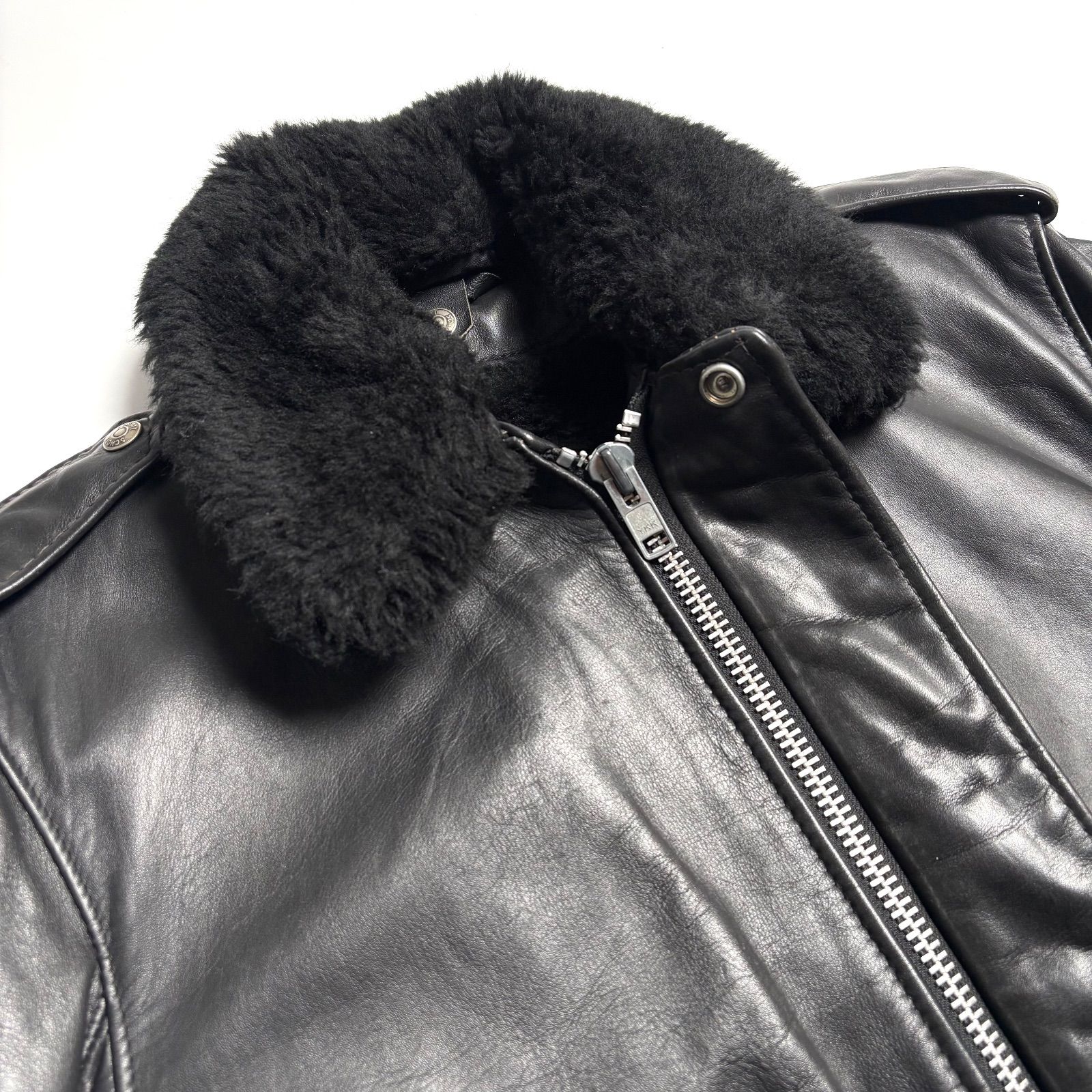 米国製】SCHOTT レザージャケット 黒 42 フライトジャケット 184SM 本