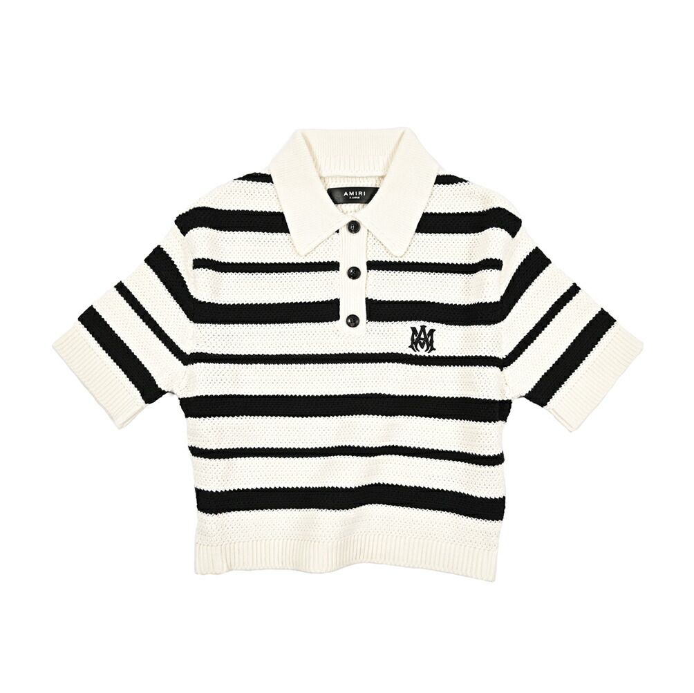 AMIRI アミリ / クロップド ニットポロシャツ 半袖 春夏 レディース