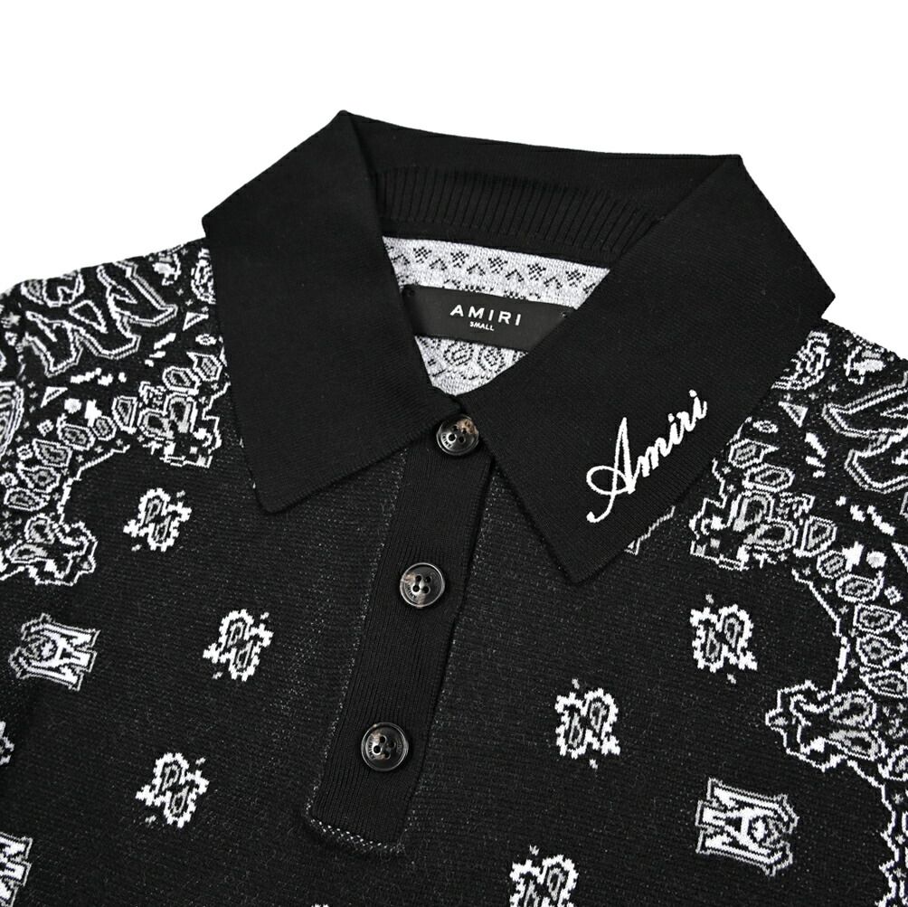 AMIRI アミリ / クロップド ニットポロシャツ 半袖 春夏 レディース