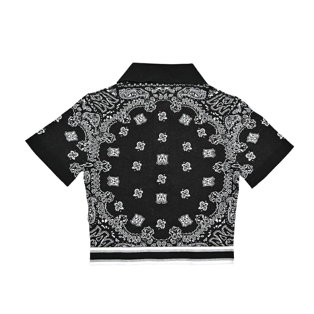 アミリ半袖 AMIRI アミリ / クロップド ニットポロシャツ 半袖 春夏 レディース