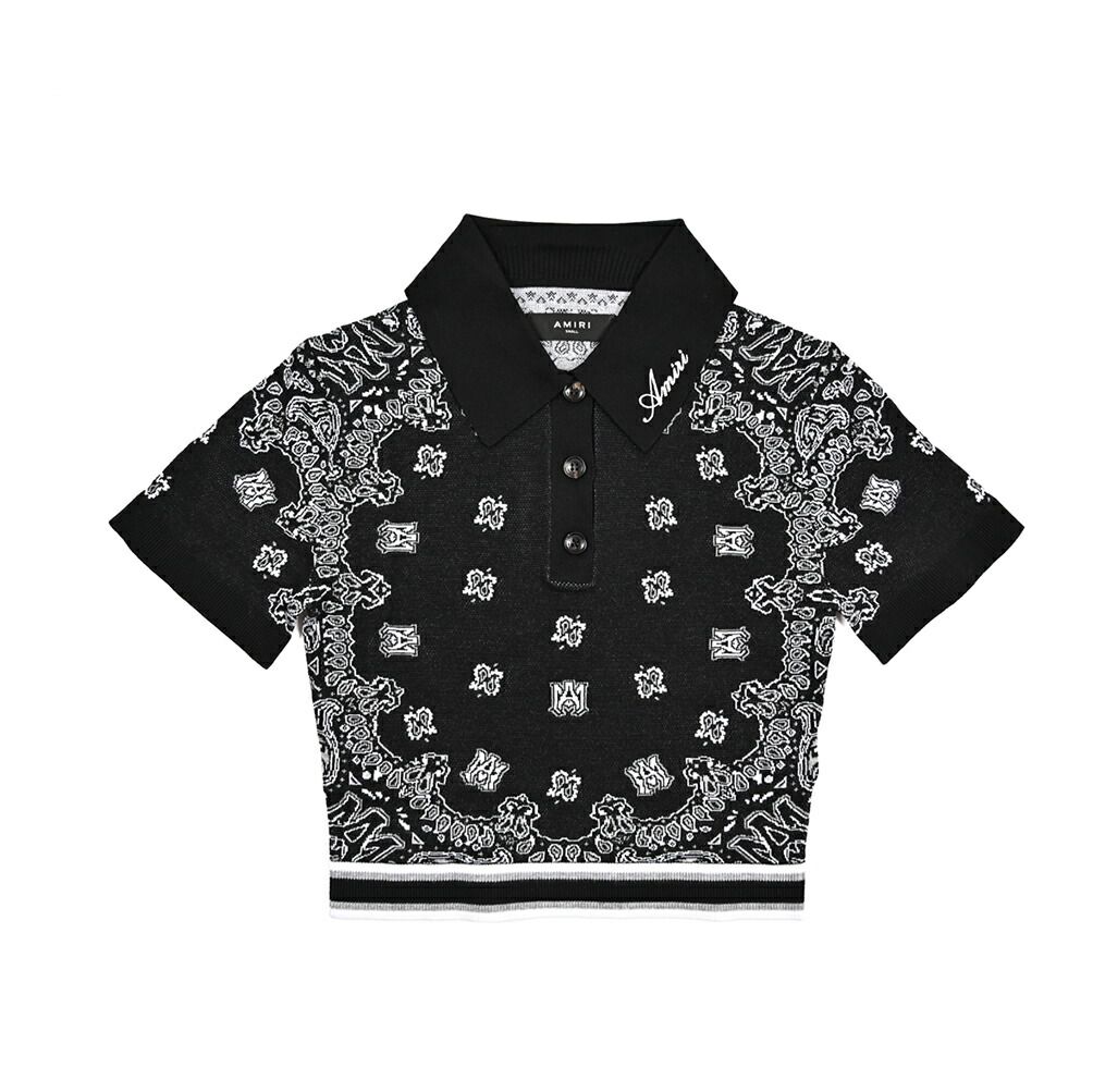 AMIRI アミリ / クロップド ニットポロシャツ 半袖 春夏 レディース