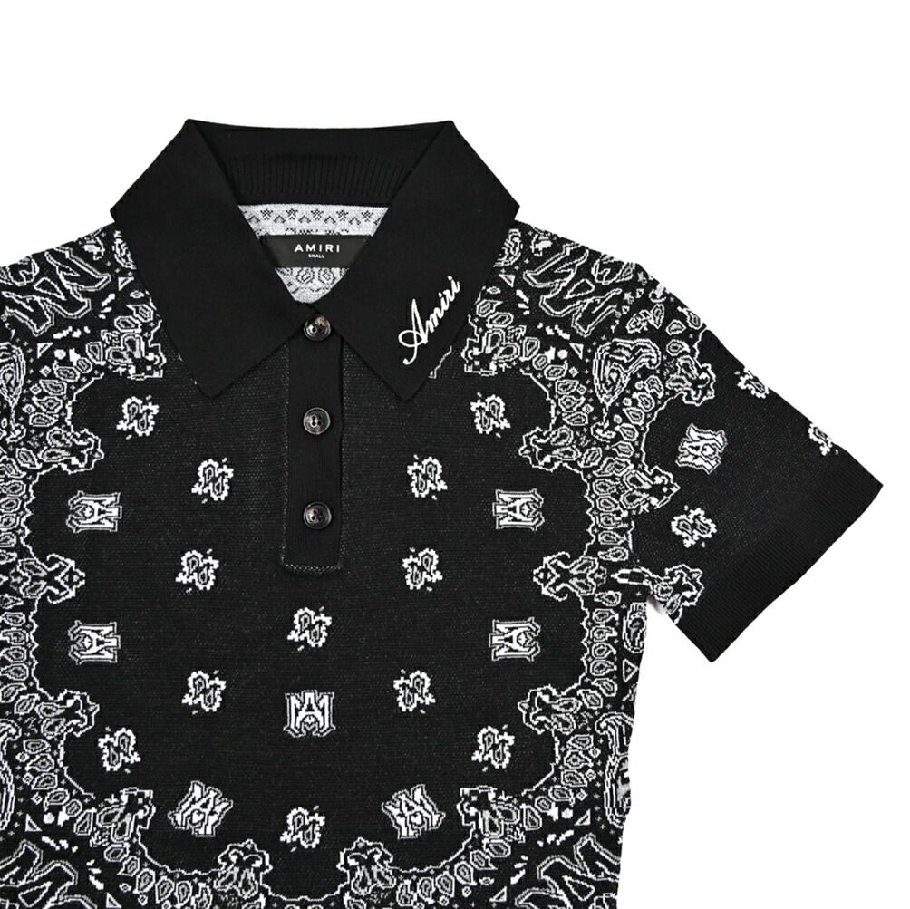 AMIRI アミリ / クロップド ニットポロシャツ 半袖 春夏 レディース 