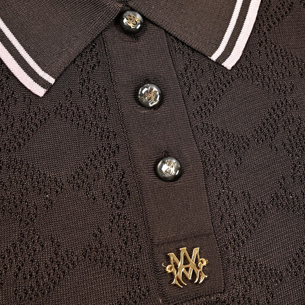 AMIRI アミリ / クロップド ニットポロシャツ 半袖 春夏 レディース