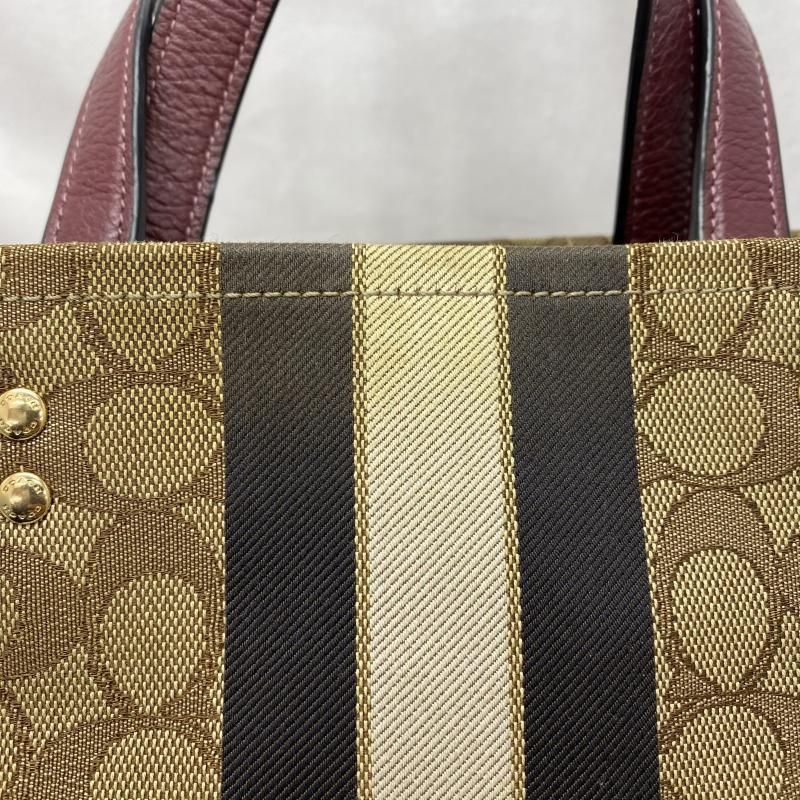 【中古】COACH デンプシー キャリーオール・シグネチャー ジャカードストライプ トートバッグ L2039-4113 コーチ[91][240079020506] 中古】COACH デンプシー キャリーオール・シグネチャー ジャカード