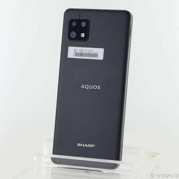 中古品〕 AQUOS sense6s 64GB ブラック SH-RM19s 楽天 SIMフリー【295