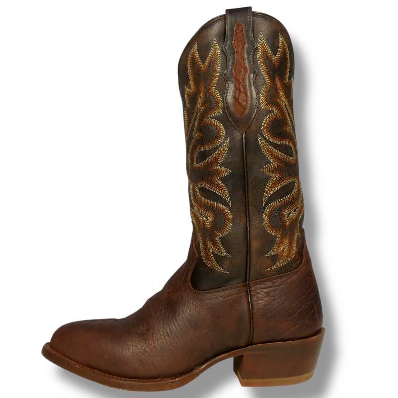 メキシコ製 Tony Lama トニーラマ ウエスタンブーツ 27 茶 刺繍 9D