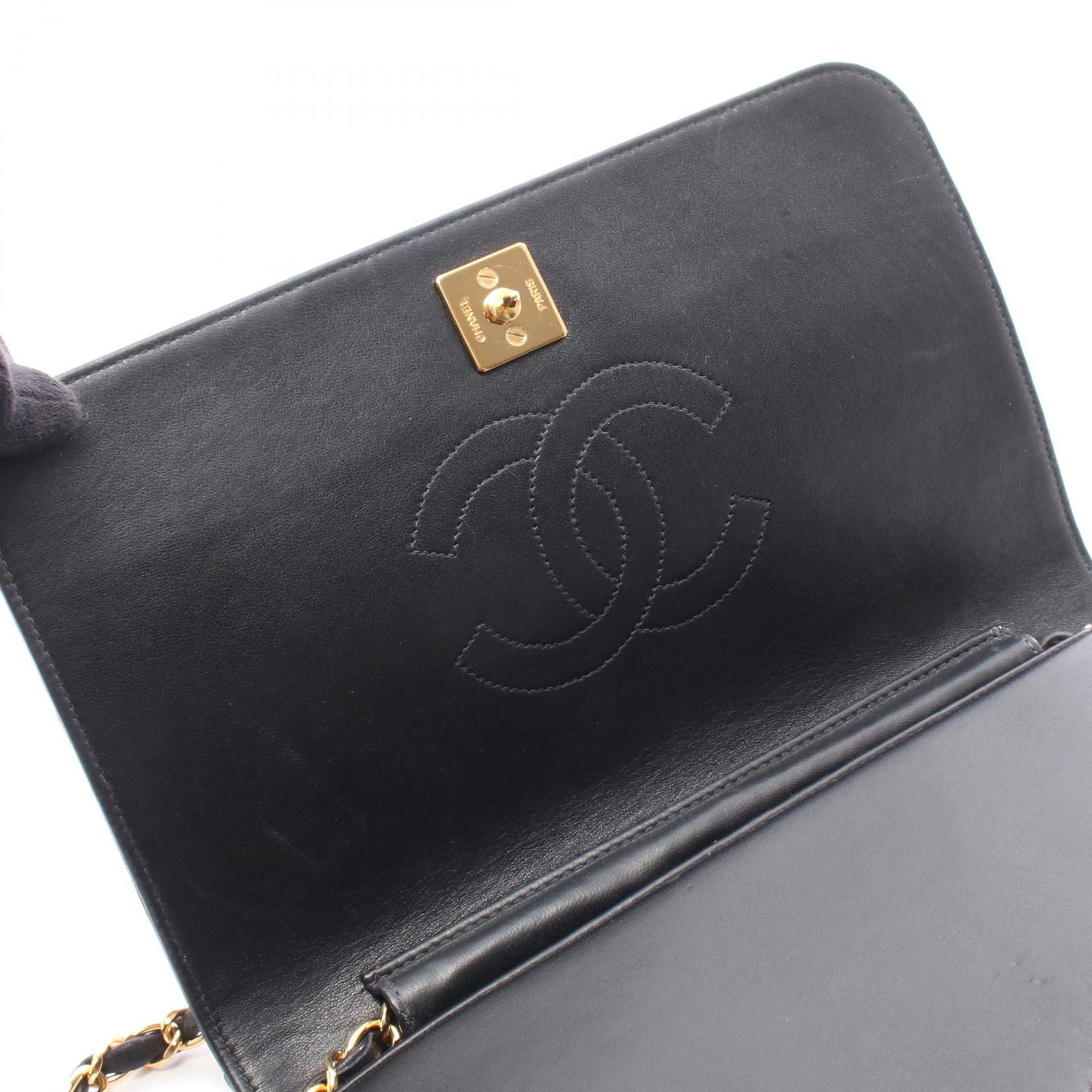 シャネル CHANEL ショルダーバッグ マトラッセ フルフラップ ブラック