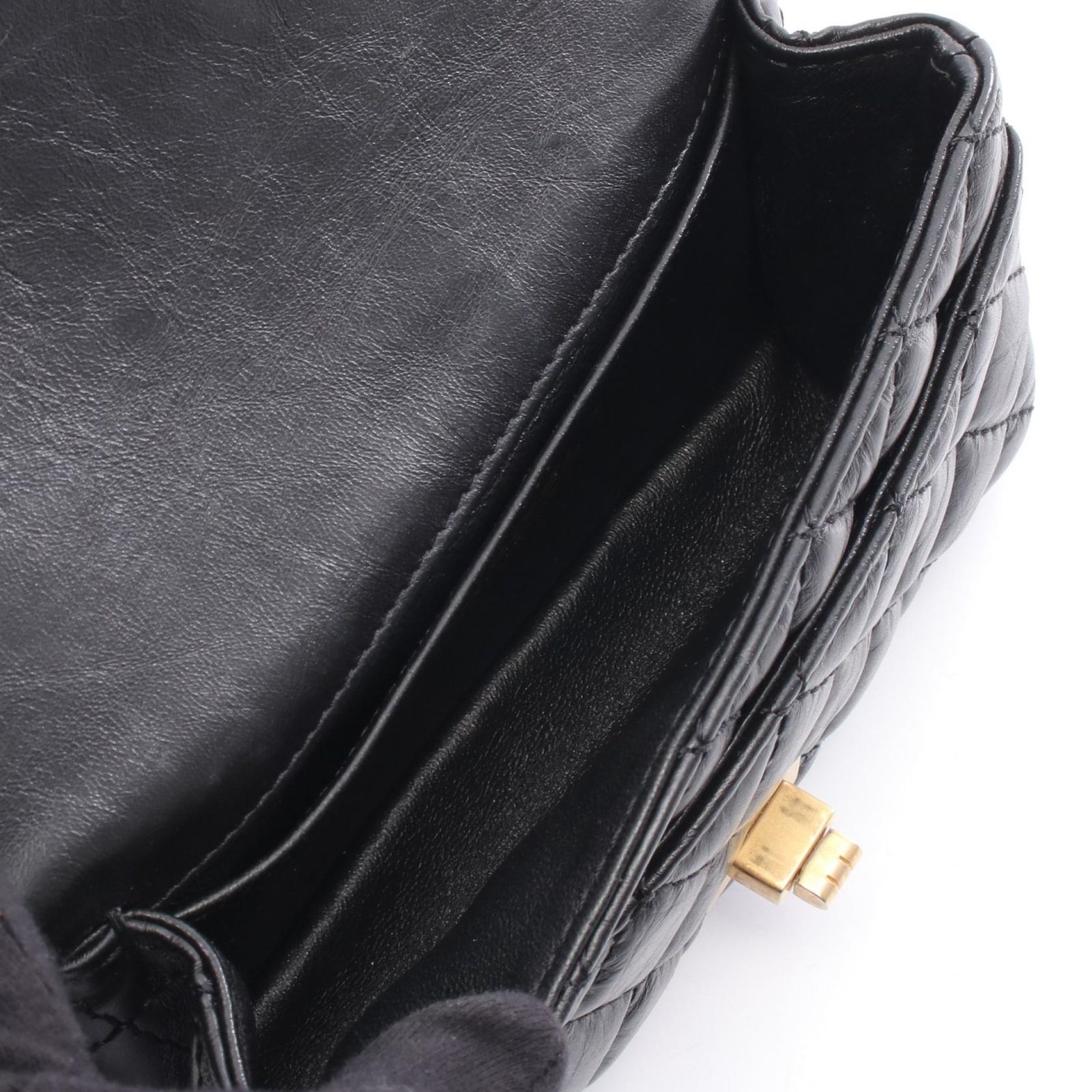 シャネル CHANEL 2.55 ミニマトラッセ ショルダーバッグ バッグ レザー レディース ブラック系 【中古】 シャネル CHANEL ショルダーバッグ 2.55 ミニマトラッセ ブラック