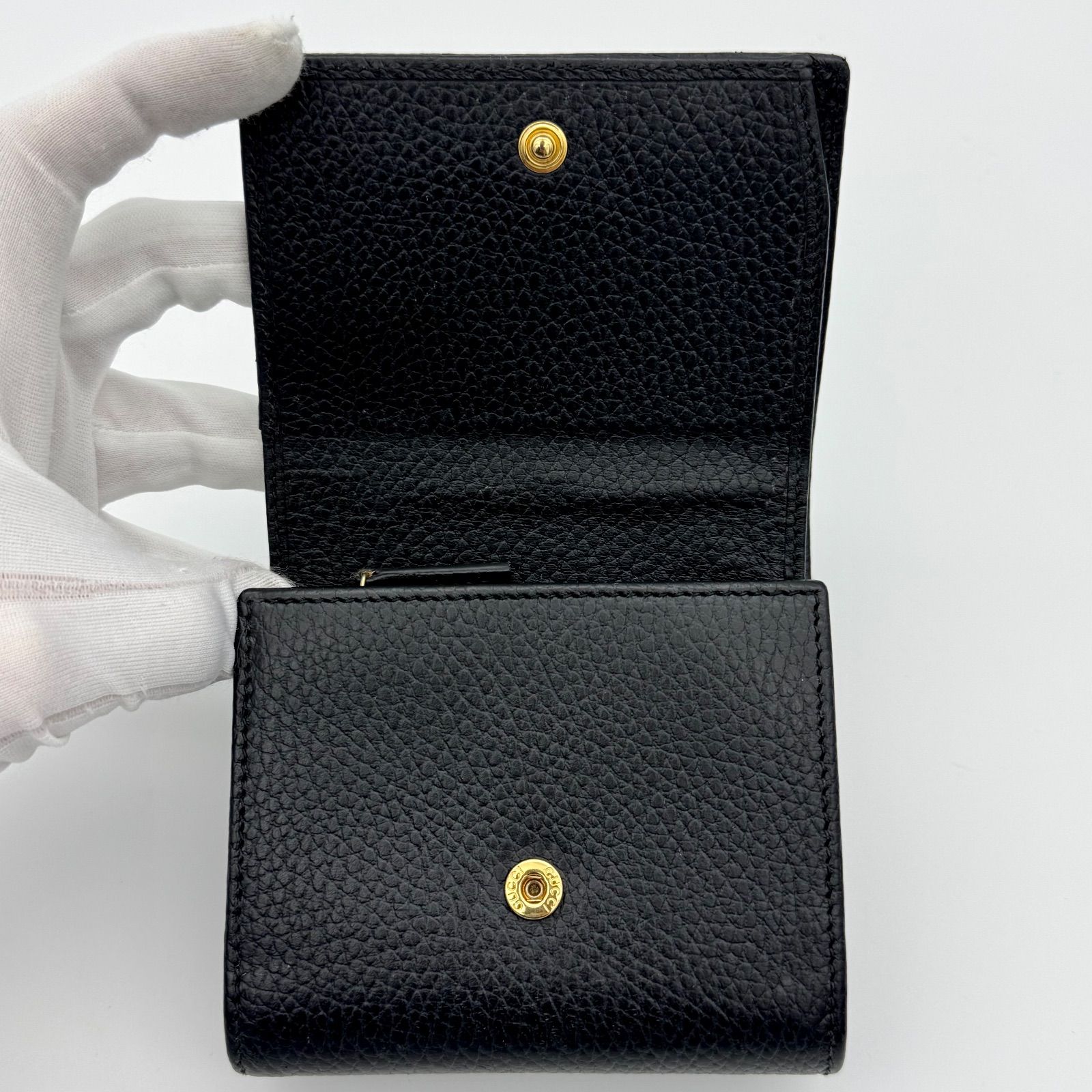 GUCCI グッチ 折財布 GG マーモント ブラック 黒 598587 ゴールド 金具