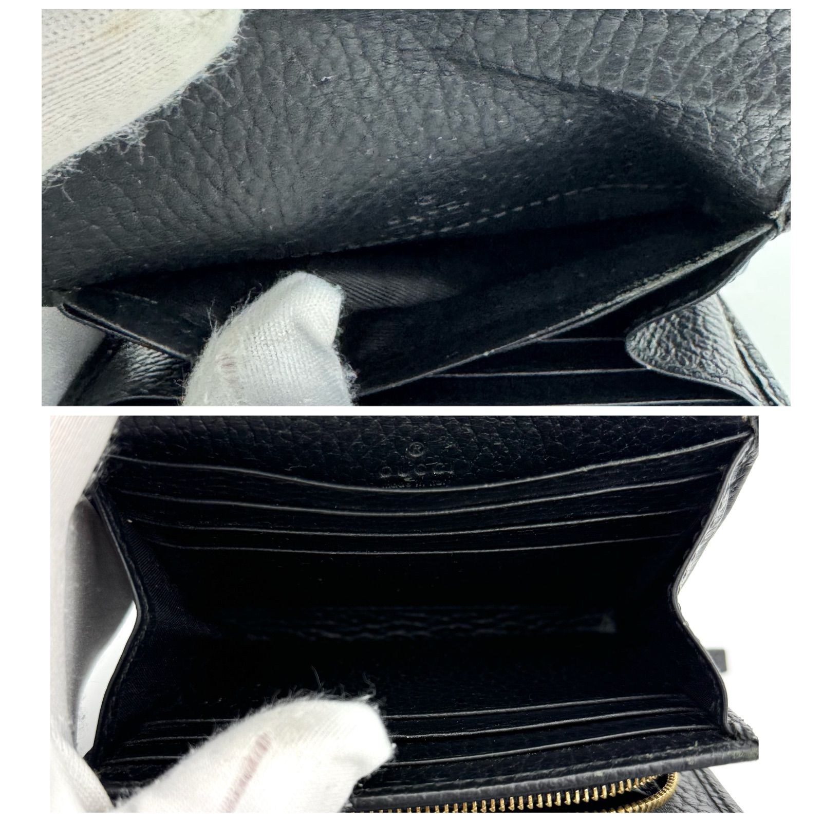 GUCCI グッチ 折財布 GG マーモント ブラック 黒 598587 ゴールド 金具