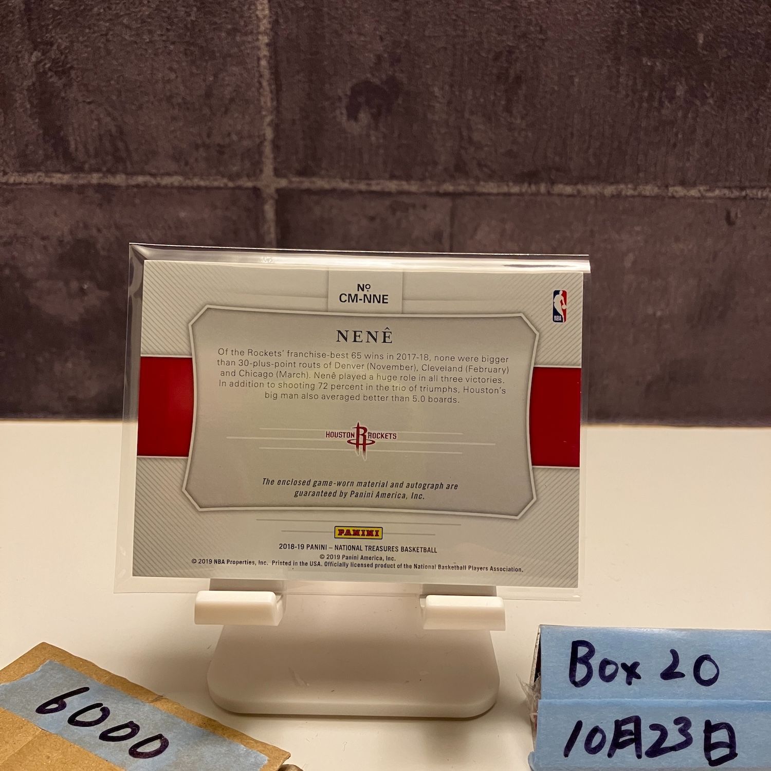 2018-19 Panini National Treasures Nene 05/99 直筆サインカード