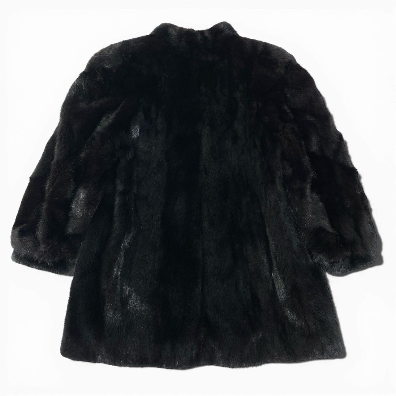 57a14 SAGA MINK サガミンク 金サガ 横段 ダークミンク ロングコート