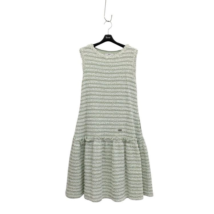 Rene ルネ リボン ツイード ドレス ワンピース ミント グリーン 36