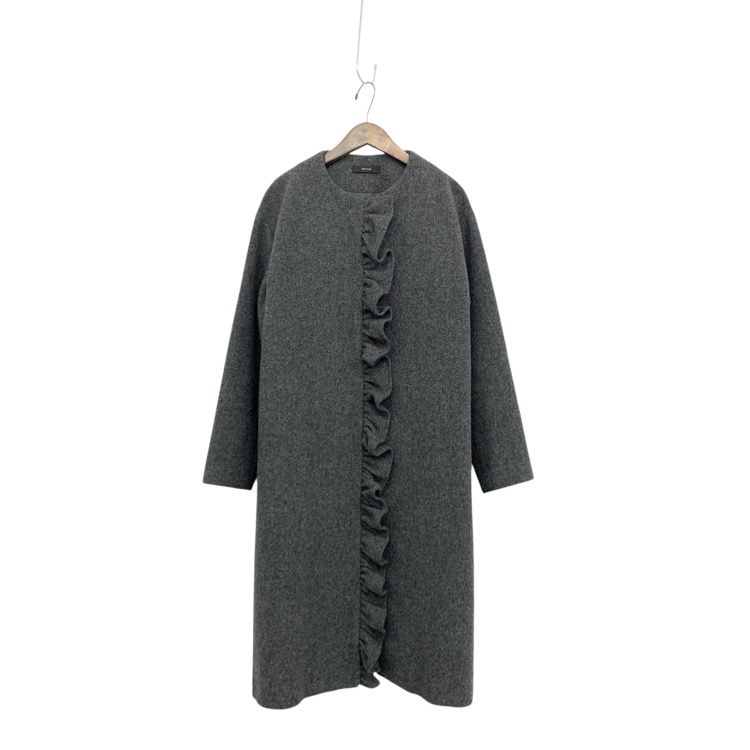 YOKOCHAN ヨーコチャン フロントラッフルコート ウール グレー F YCC