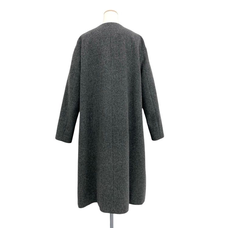 YOKOCHAN ヨーコチャン フロントラッフルコート ウール グレー F YCC