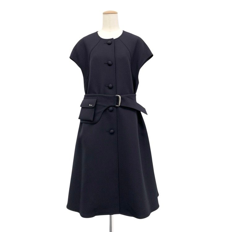 Rene ルネ　新品未使用　ロングジレ　ワンピースにも！ 未使用品 Rene ルネ ベルト付 ロングジレ ワンピース ネイビー 36