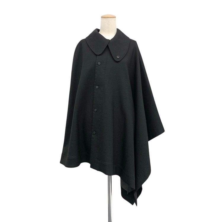 HYKE ハイク DOUBLE FACE CAPE ダブルフェイスケープコート ブラック 1