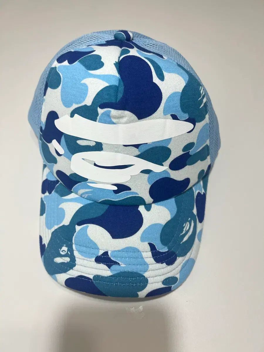 A BATHING APE ABC カモフラ エイプ FACE メッシュキャップ ブルー