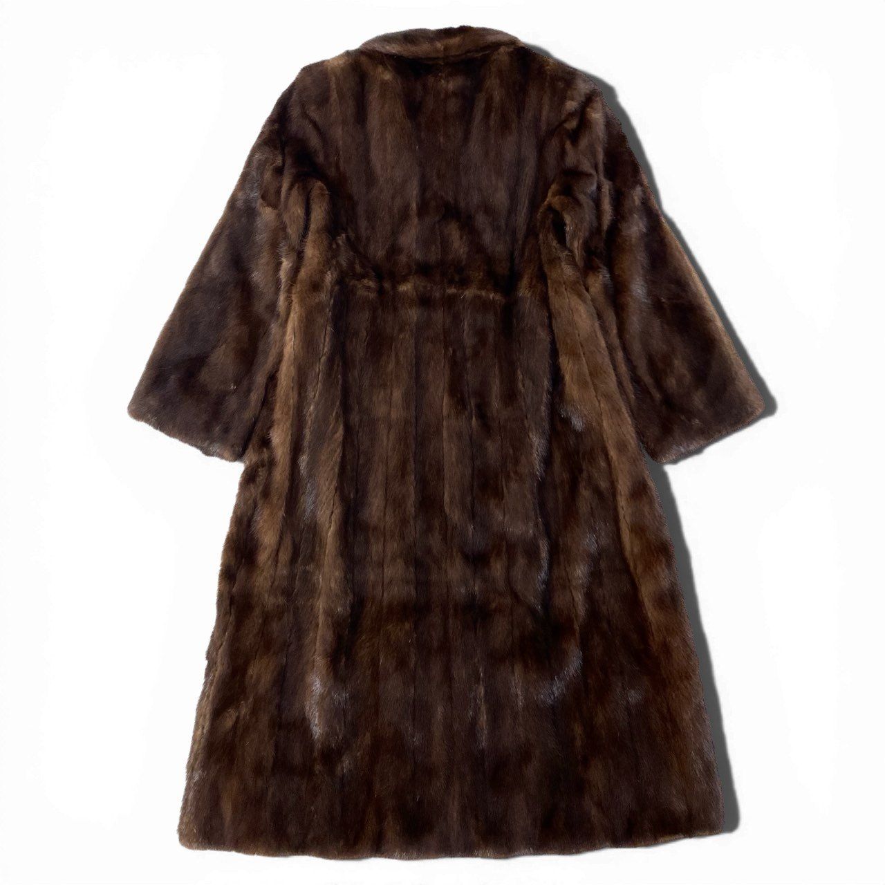 57a14 デミバフミンク 丈110cm 超ロングコート サイズ11 ブラウン 本