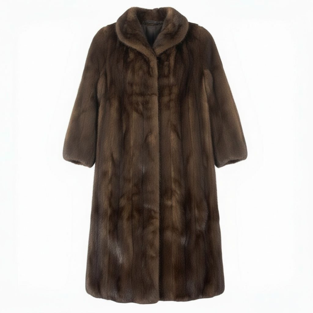 57a14 デミバフミンク 丈110cm 超ロングコート サイズ11 ブラウン 本