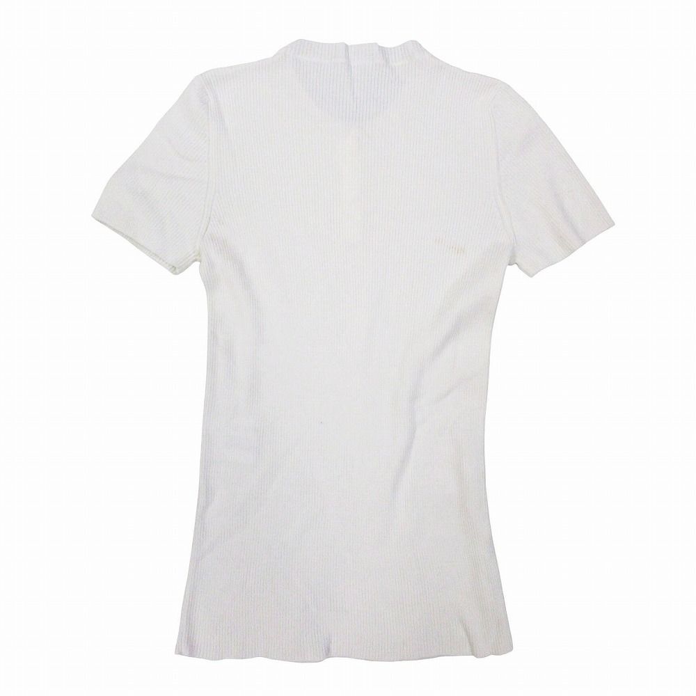 CHANEL シャネル カメリアココマークボタン ヘンリーネック リブニット