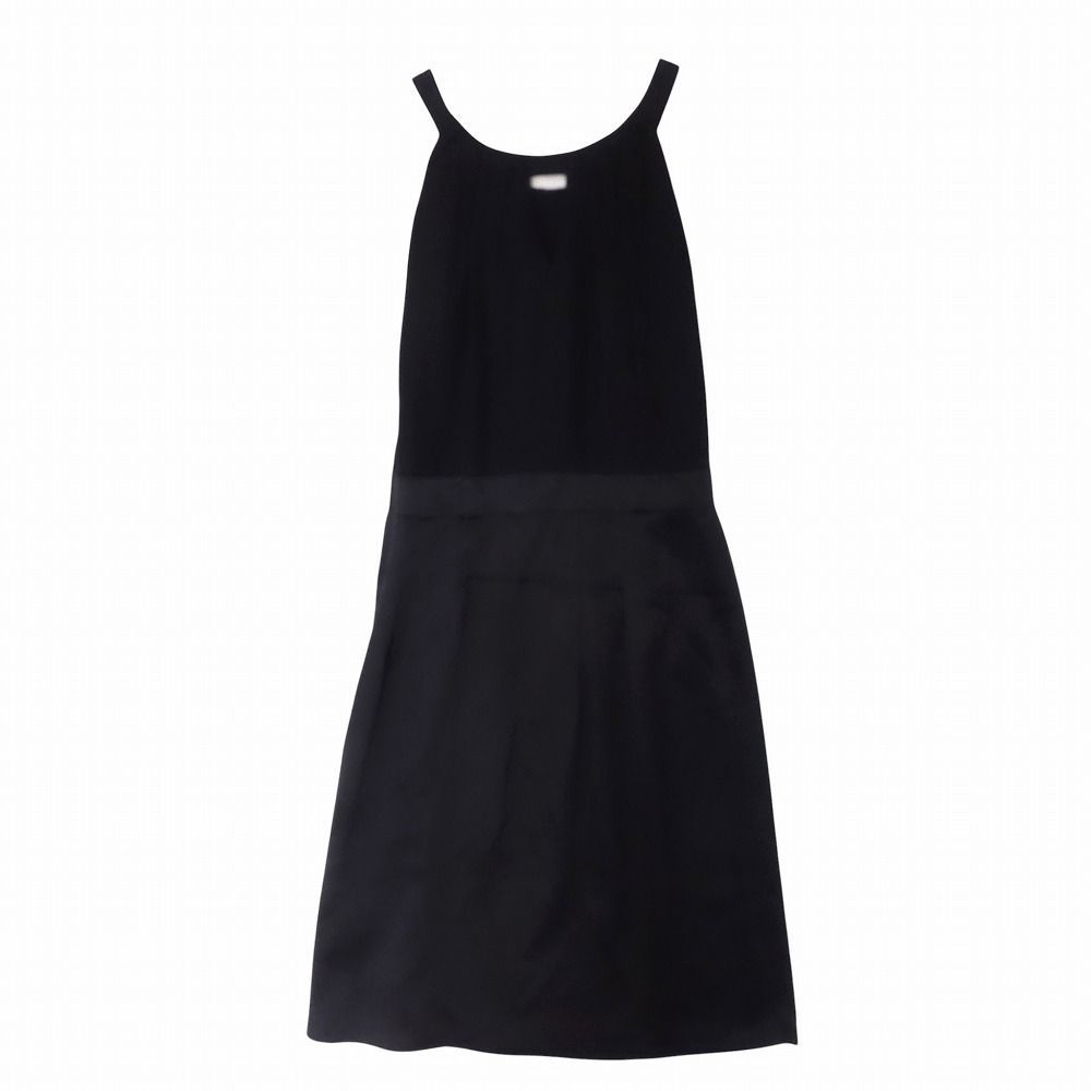 【未使用品】TOCCA フレンチスリーブワンピース サイズ0 黒/白 TOCCA トッカ ワンピース シルク100％ 切替 ノースリーブ サイズ0 XS