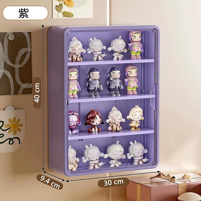 壁掛け式 フィギュア 展示ケース 大容量 ホワイト プラスチック 収納