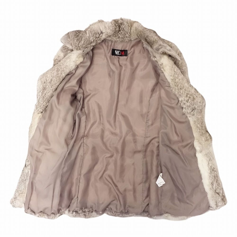 V.O.M ラビット ファー 毛皮 コート ジャケット ショート丈 リアル