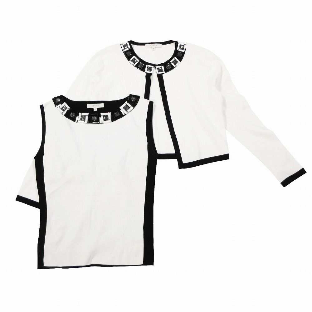 EPOCA エポカ バイカラー ビジュー装飾 アンサンブル ボレロ