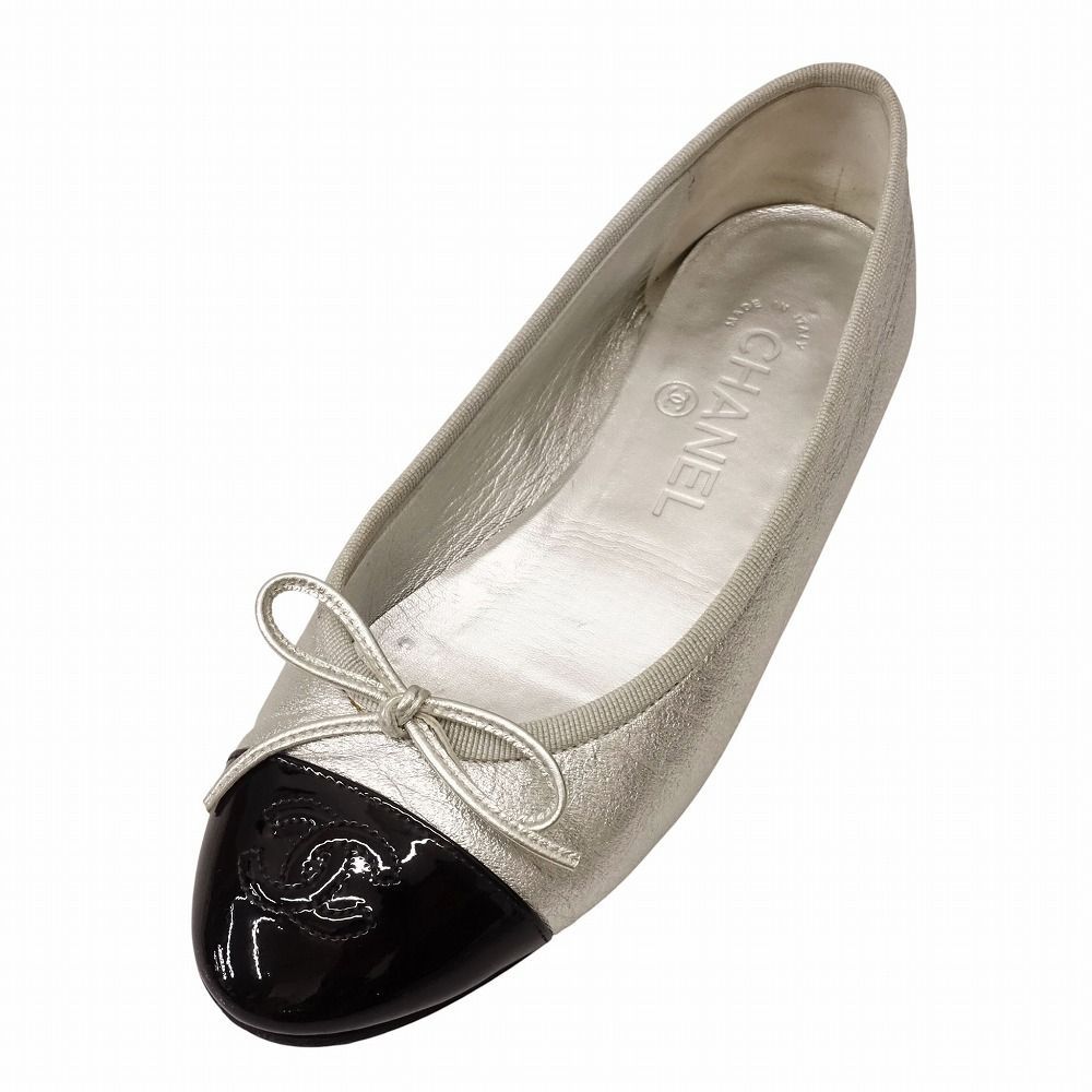 CHANEL シャネル バレエシューズ フラット パンプス CC キャップトゥ