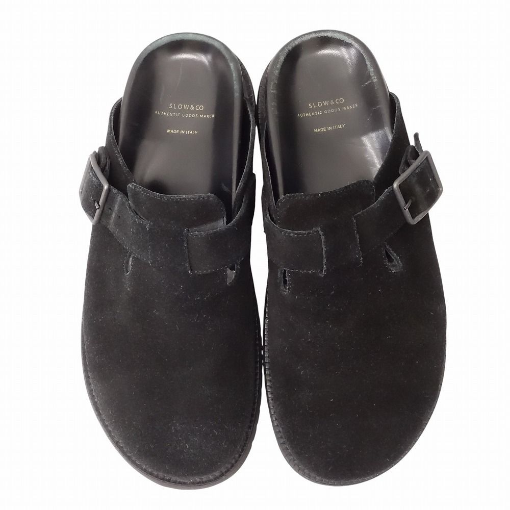 良品 SLOW&CO スロウ スエード レザー サボ クロッグ サンダル