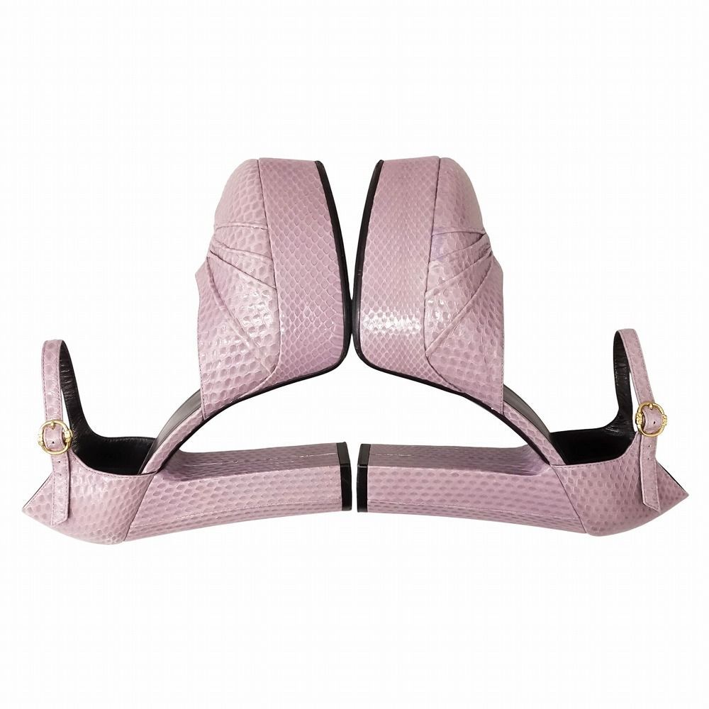 ★美品★セリーヌ パンプス ハイヒール 37.5 24程度 パイソン CELINE セリーヌ パイソン ハイヒール パンプス 厚底 プラットフォーム