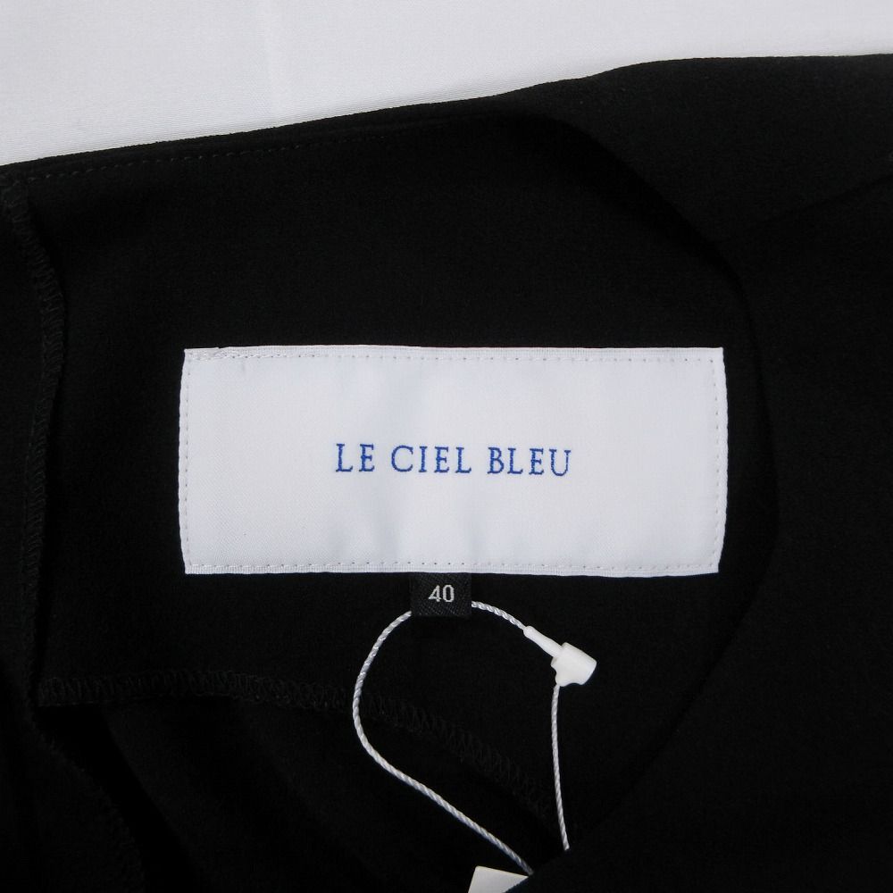 LE CIEL BLEU ルシェルブルー トリアセ ノースリーブ サロペット オールインワン ブラック サイズ40 M レディース 【中古】