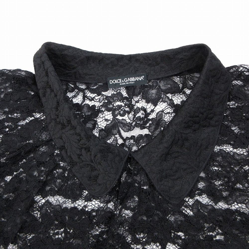 DOLCE & GABBANA ドルガバ 総レース ノースリーブ トップス L DOLCE&GABBANA ドルチェアンドガッバーナ 総レース シャツ ブラウス