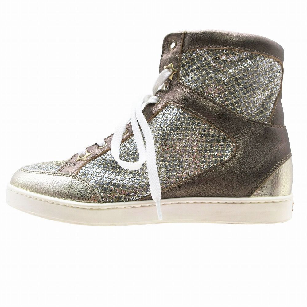 JIMMY CHOO ジミーチュウ スニーカー ハイカット パイソン グリッター