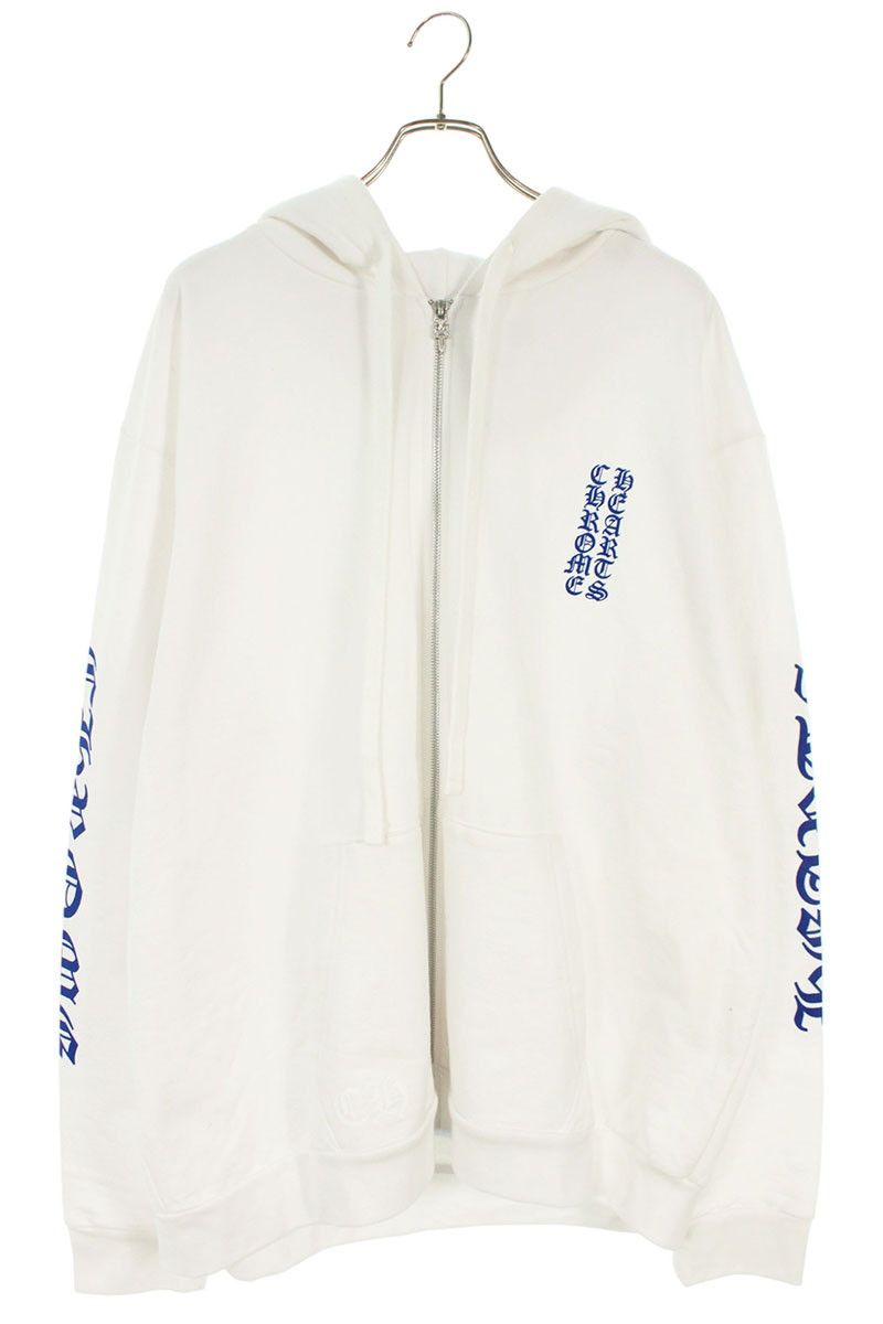 クロムハーツ SWTSHRT HD ZIP 袖英字プリントダガージップパーカー