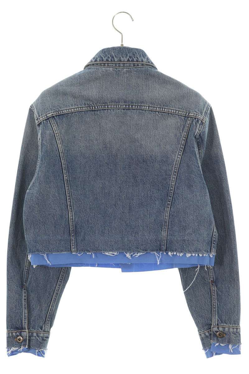 ミュウミュウ 25SS GWB247 デニムポプリンクロップドデニムジャケット