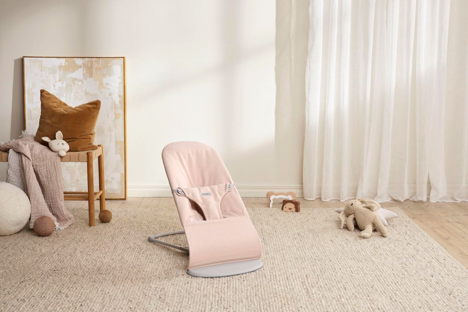 バウンサーBliss セルフバウンシング ウーブン 自分で揺らせる バウンサー ライトピンクメランジ ベビービョルン
