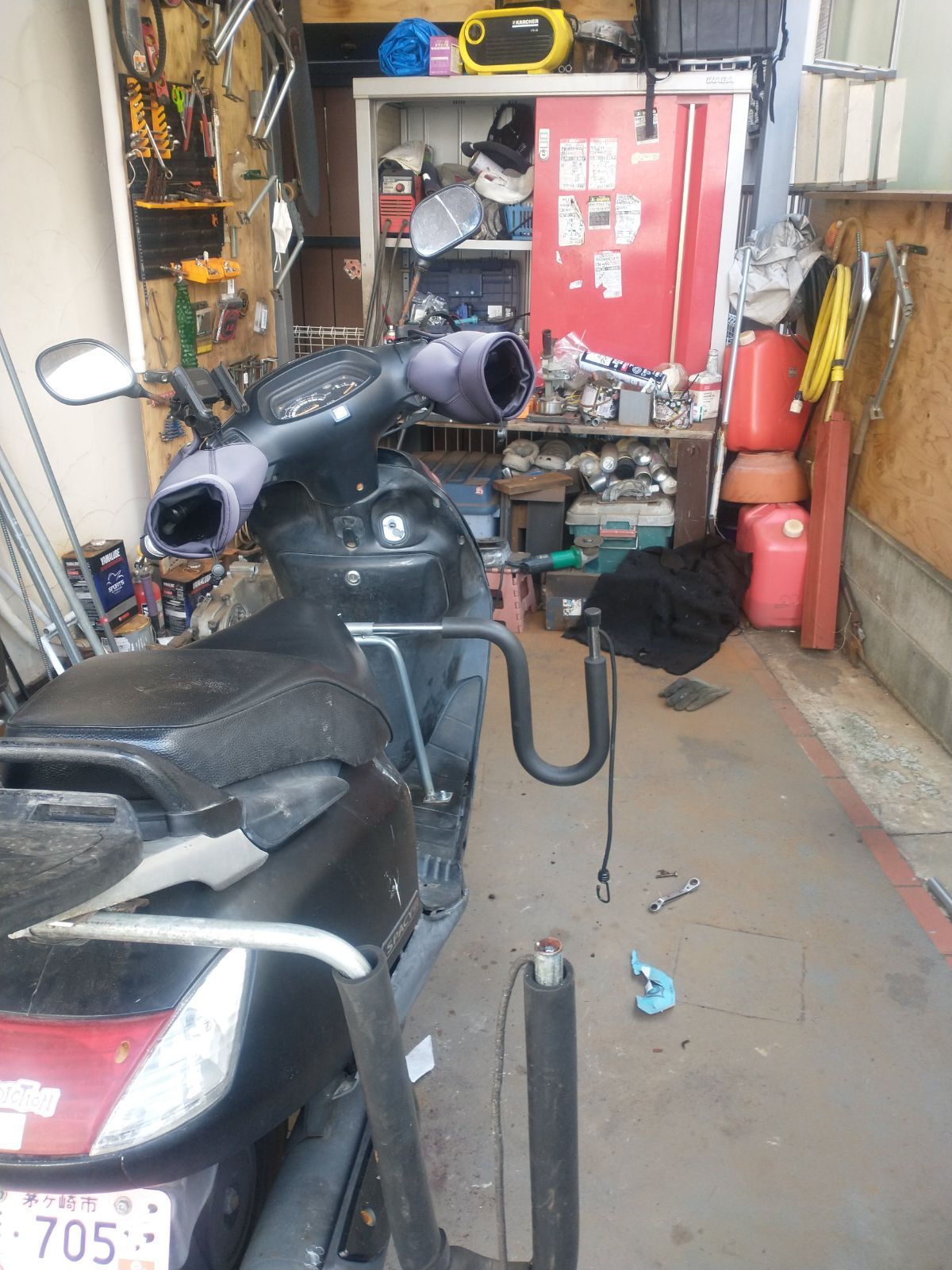 原付二種・125ccスクーター対応 サーフボードキャリア【フロント＋リア