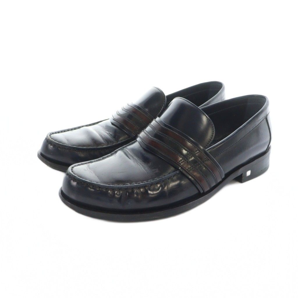 ルイヴィトン LOUIS VUITTON ローファー 革靴 レザー ロゴ 5.5 25cm 黒