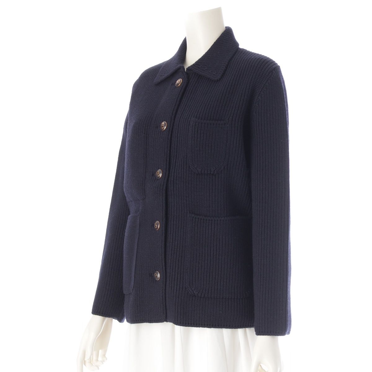 クリスチャンディオール ウール CDロゴ ボタン ニット カーディガン  