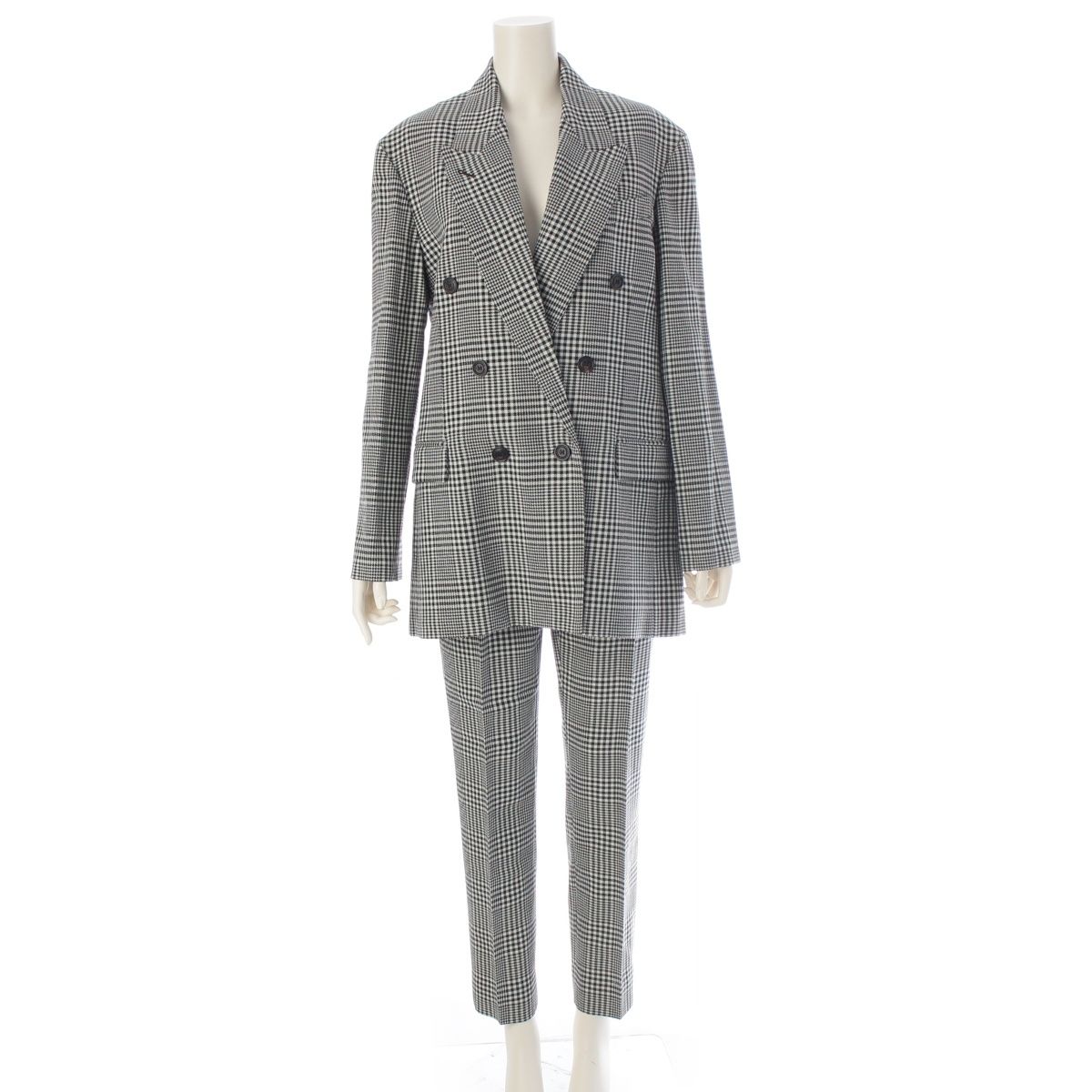 バーバリー ハウンドトゥース ウール ダブルブレストジャケット パンツ