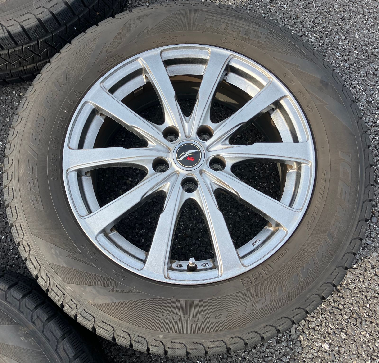 D1244)AWタイヤ☆60ハリアー□WEDS FANG／PIRELLI ICE ASIMMETRICO 