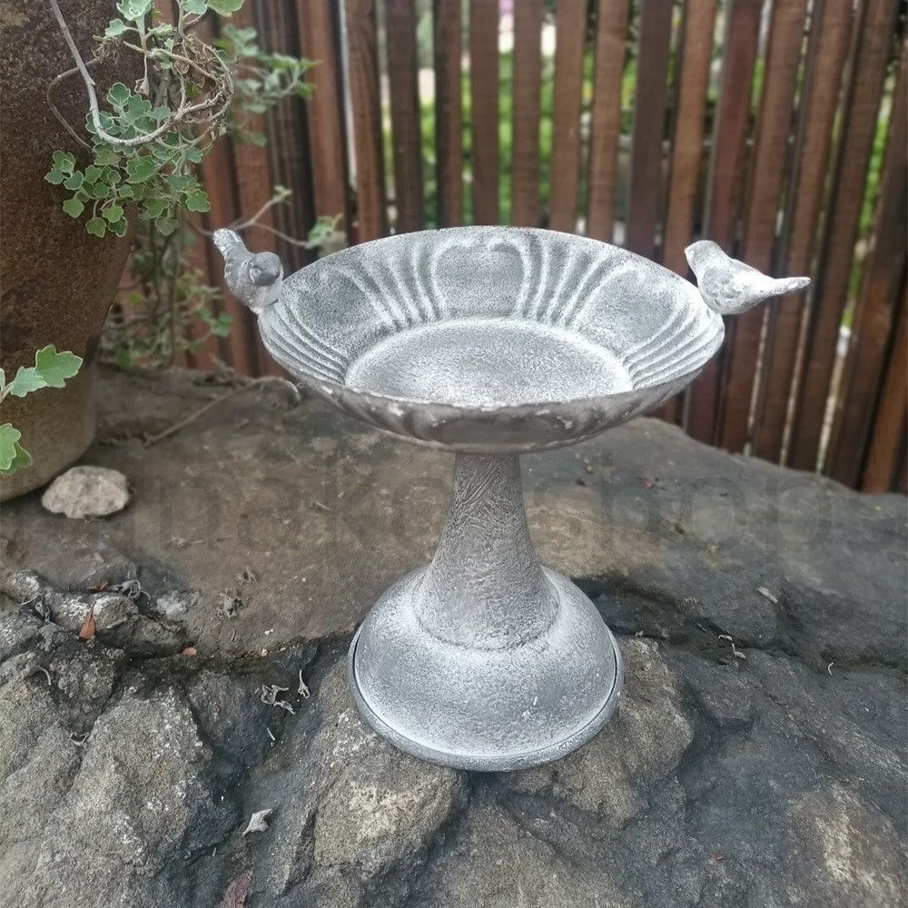 ガーデニング　フラワーポット シャビー 器 新しい未使用 フラワーポット 鳥 ヴィンテージ調 シャビー加工 グレー