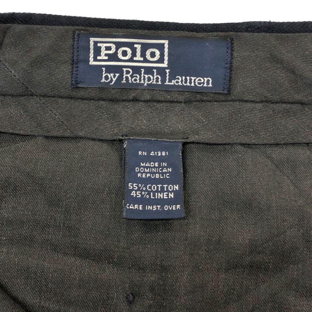 90年代 Polo by Ralph Lauren ポロ ラルフローレン リネン混 2タック